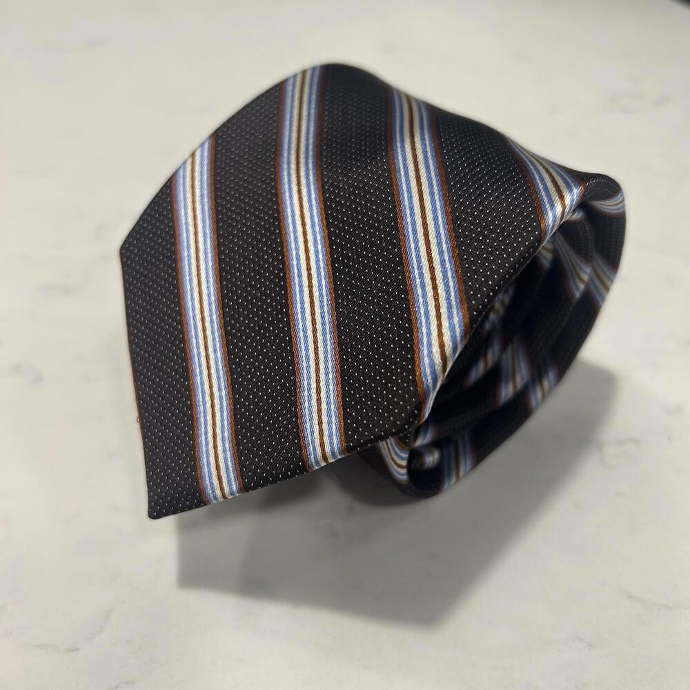 Joseph Abboud Men’s Tie Brown Patterned Striped